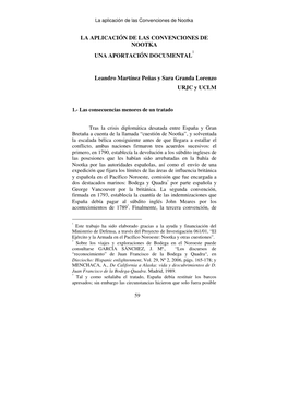 La Aplicación De Las Convenciones De Nootka Una Aportación Documental