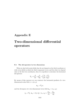 Two-Dimensional Differential Operators