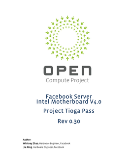 Facebook Server Intel Motherboard V4.0 Project Tioga Pass Rev 0.30
