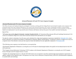 AP/CTE Sample Course Sequences