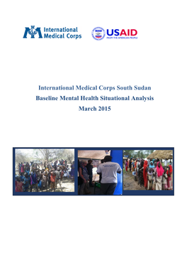 IMC South Sudan 2015 MHPSS Situational Analysis