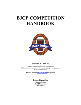 Bjcp Competition Handbook