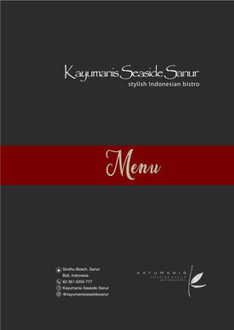 Menu Kayumanis Seaside Indonesian Intimate Bistro with Image.Indd