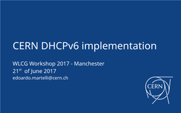 CERN Dhcpv6 Implementation