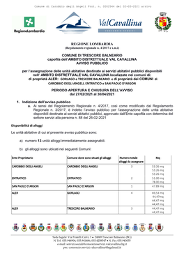 REGIONE LOMBARDIA (Regolamento Regionale N