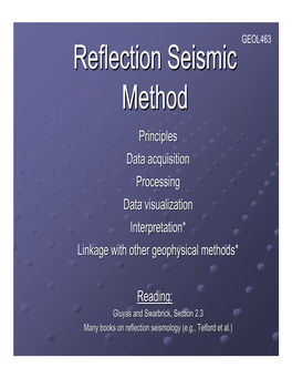 Reflection Seismic Method