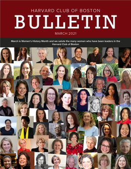 Harvard Club of Boston Bulletin March 2021