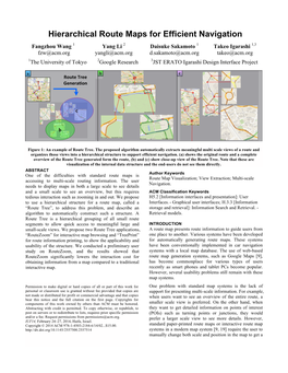 Hierarchical Route Maps for Efficient Navigation