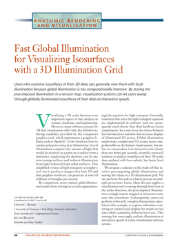 Fast Global Illumination for Visualizing Isosurfaces with a 3D Illumination Grid