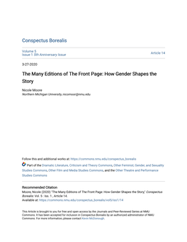 The Many Editions of the Front Page: How Gender Shapes the Story