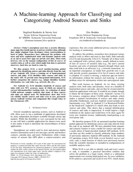 A Machine-Learning Approach for Classifying and Categorizing Android Sources and Sinks