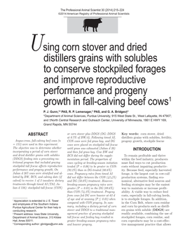 Using Corn Stover and Dried Distillers Grains with Solubles