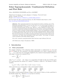 Schur Superpolynomials: Combinatorial Definition and Pieri Rule