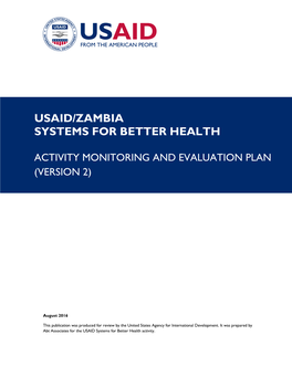 Usaid/Zambia Systems for Better Health