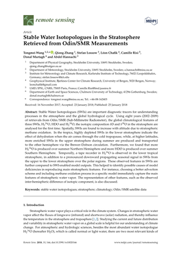 Stable Water Isotopologues in the Stratosphere Retrieved from Odin/SMR Measurements