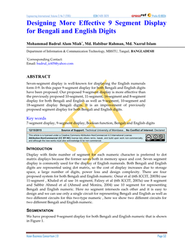 Designing More Effective 9 Segment Display for Bengali and English Digits