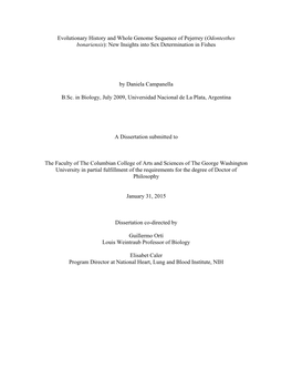 Evolutionary History and Whole Genome Sequence of Pejerrey (Odontesthes Bonariensis): New Insights Into Sex Determination in Fishes