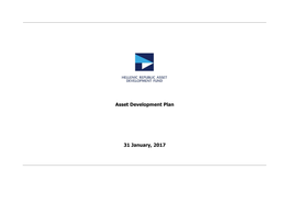 Asset Development Plan 31 January, 2017