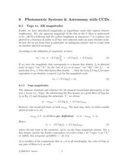 6 Photometric Systems & Astronomy with Ccds