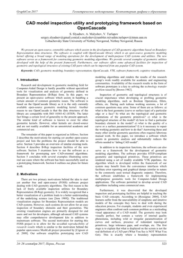 CAD Model Inspection Utility and Prototyping Framework Based on Opencascade S