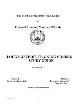 Lodge Officer Training Course Study Guide