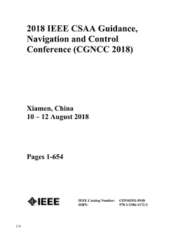 2018 IEEE CSAA Guidance, Navigation and Control Conference