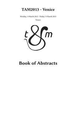 Book of Abstracts Ii Contents