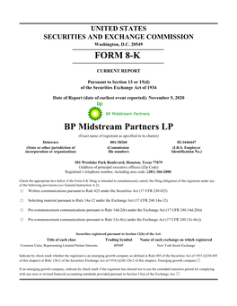 FORM 8-K BP Midstream Partners LP