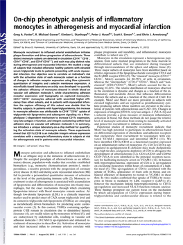 On-Chip Phenotypic Analysis of Inflammatory Monocytes In