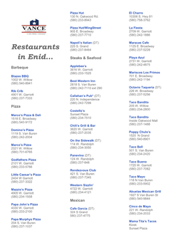 Restaurants (580) 237-8464 (580) 237-5228