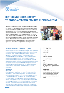 Restoring Food Security to Flood-Affected Families in Sierra Leone