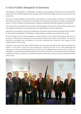 A Visit of Uzbek Delegation to Germany