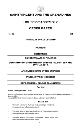 Order Paper 5Th August 2010.Pdf