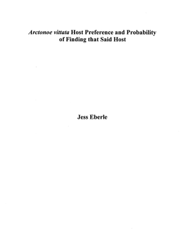 Arctonoe Vittata Host Preference and Probability of Finding That Said Host