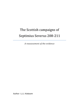 The Scottish Campaigns of Septimius Severus 208-211