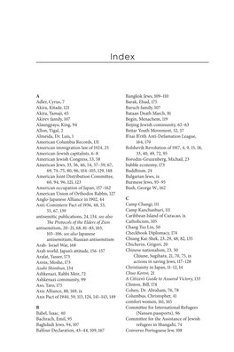 A Adler, Cyrus, 7 Akira, Kitade, 121 Akira, Yamaji, 65 Akirev Family, 107 Alaungpaya, King, 94 Allon, Yigal, 2 Almeida, Dr. Luis