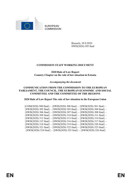 EUROPEAN COMMISSION Brussels, 30.9.2020 SWD(2020) 305 Final