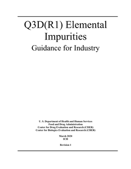 Q3D(R1) Elemental Impurities