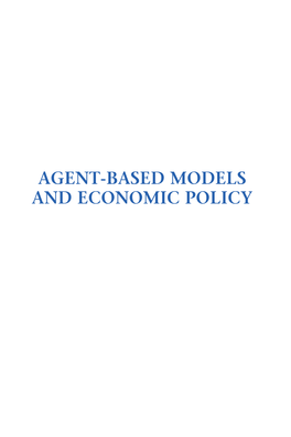 Agent-Based Models and Economic Policy