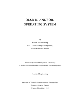 Olsr in Android Operating System