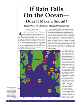 If Rain Falls on the Ocean— Does It Make a Sound? Fresh Water’S Effect on Ocean Phenomena