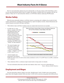 Meat Industry Facts at a Glance.Indd