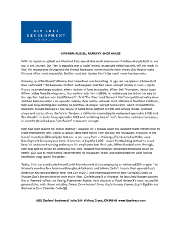 GUY FIERI: RUSSELL RAMSEY's CHOP HOUSE with His Signature Spiked and Bleached Hair, Repeatable Catch Phrases and Flamboyant St
