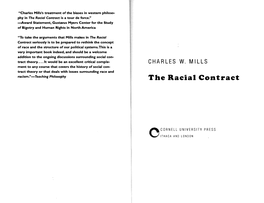 The Racial Contract Is a Tour De Force.