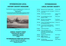 Peterborough Local History Society Peterborough Local History Society Magazine