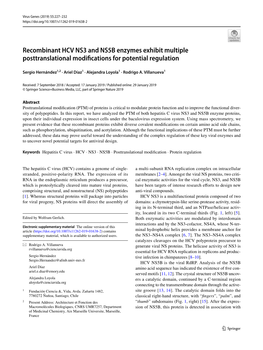 Recombinant HCV NS3 and NS5B Enzymes Exhibit Multiple Posttranslational Modifications for Potential Regulation