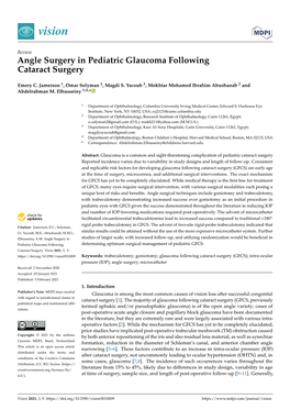 Angle Surgery in Pediatric Glaucoma Following Cataract Surgery