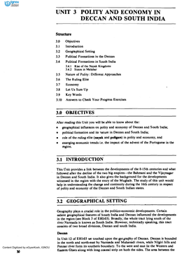 Unit 3 Polity and Economy in Deccan and South India