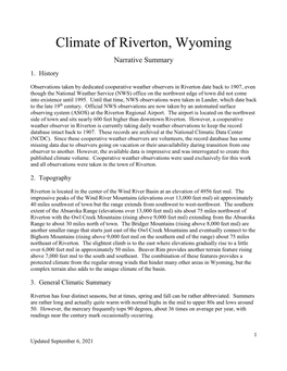 Climate of Riverton, Wyoming