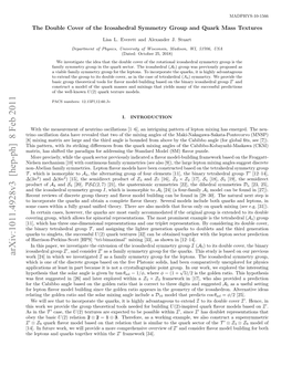 The Double Cover of the Icosahedral Symmetry Group and Quark Mass